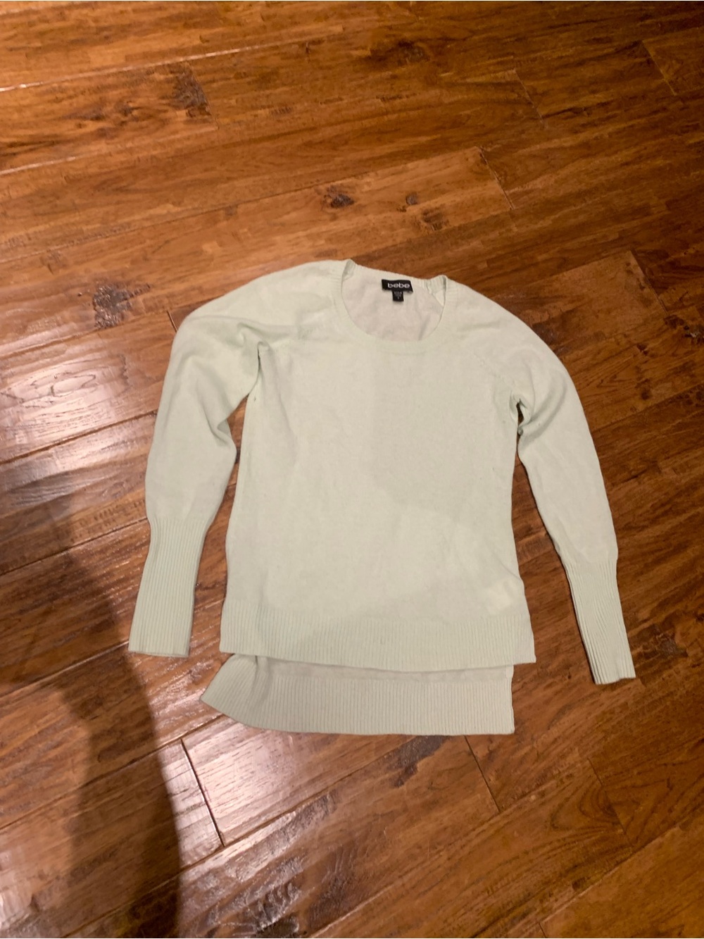 bebe Honeydew Cashmere Scoop Neck Sweater